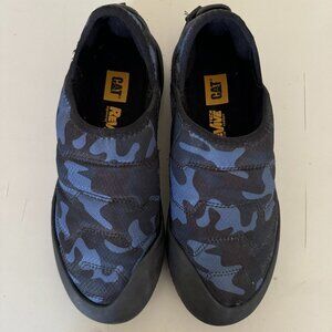 Cat Footware- blue camo slip ons
